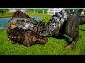 Indominus Rex vs T Rex, Spinosaurus , Giganotosaurus, Carcharodontosaurus - Dinosaurs Fighting