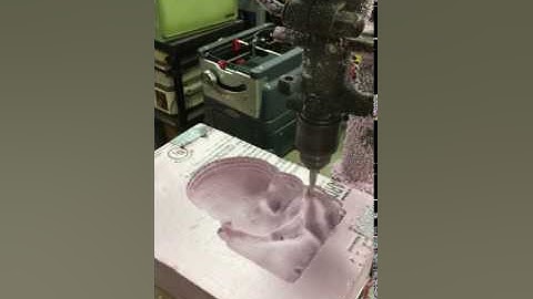 Carving a mold of my son on my 1946 Delta Drill Press converted into CNC Router