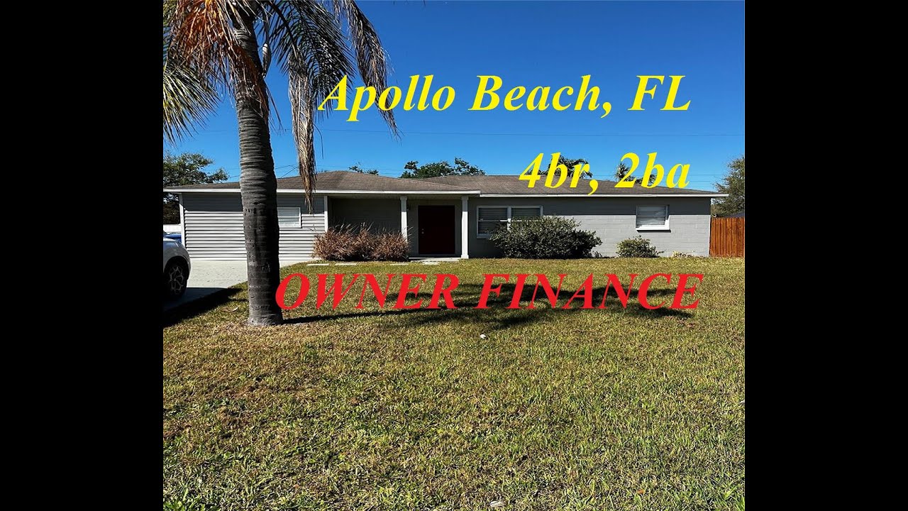 Apollo Beach Florida 4br, 2ba family home to be easy yours - owner finance