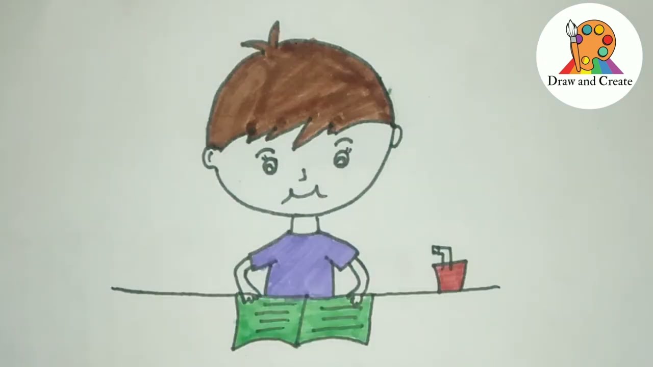 How to draw little boy reading 📚|Boy reading book|Easy Drawing step by step|Trending Drawing