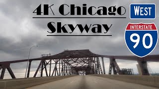 4K Chicago Skyway.  I-90 West. Interstate 90 West