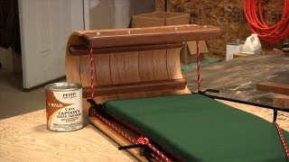 In our final episode of the year I finish the construction and assembly of a traditional steam bent wood toboggan. www.