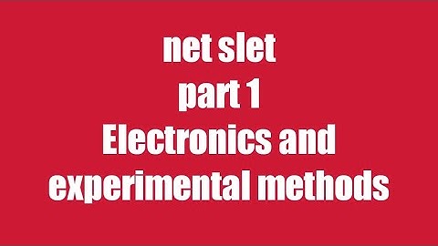 net slet part 1 electronics and experimental methods