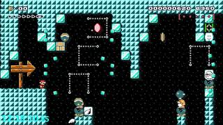 Super Mario Maker - Hard Blind Kaizo Race #146: Cades Crystal Cavern (Race)