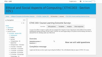 Course Learning Outcome Survey using LMS (Moodle)