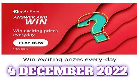 Amazon Funzone Quiz Answers Today|4 December 2022 | Daily Quiz Time