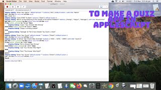 How To Make A Quiz App In Apple Script|| {For Mac}