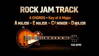 A Major Rock Backing Track | Guitar Jam Track for Soloing & Improvisation | 100 BPM