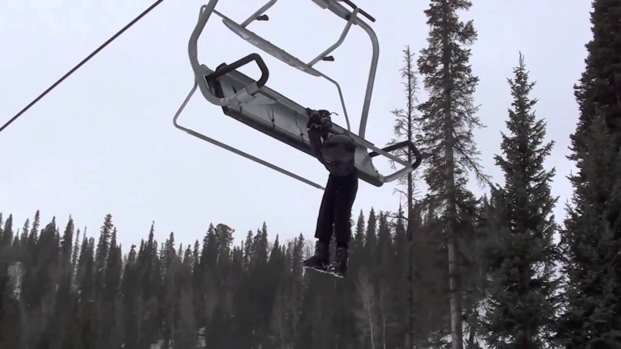 Boy Hanging From Ski Lift Youtube for Ski Chairlift Fails