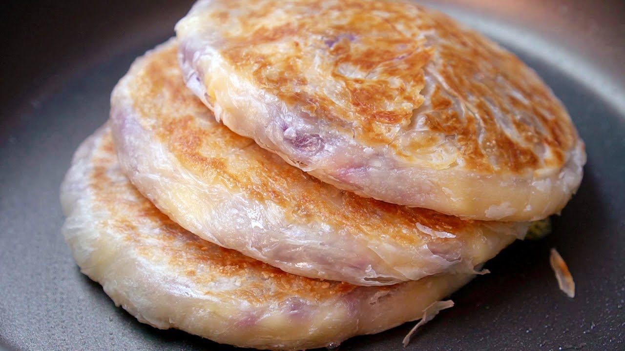 2條紫薯，3張餅皮，不用油，簡單壹做，酥脆拉絲，比餡餅還香【我是馬小壞】