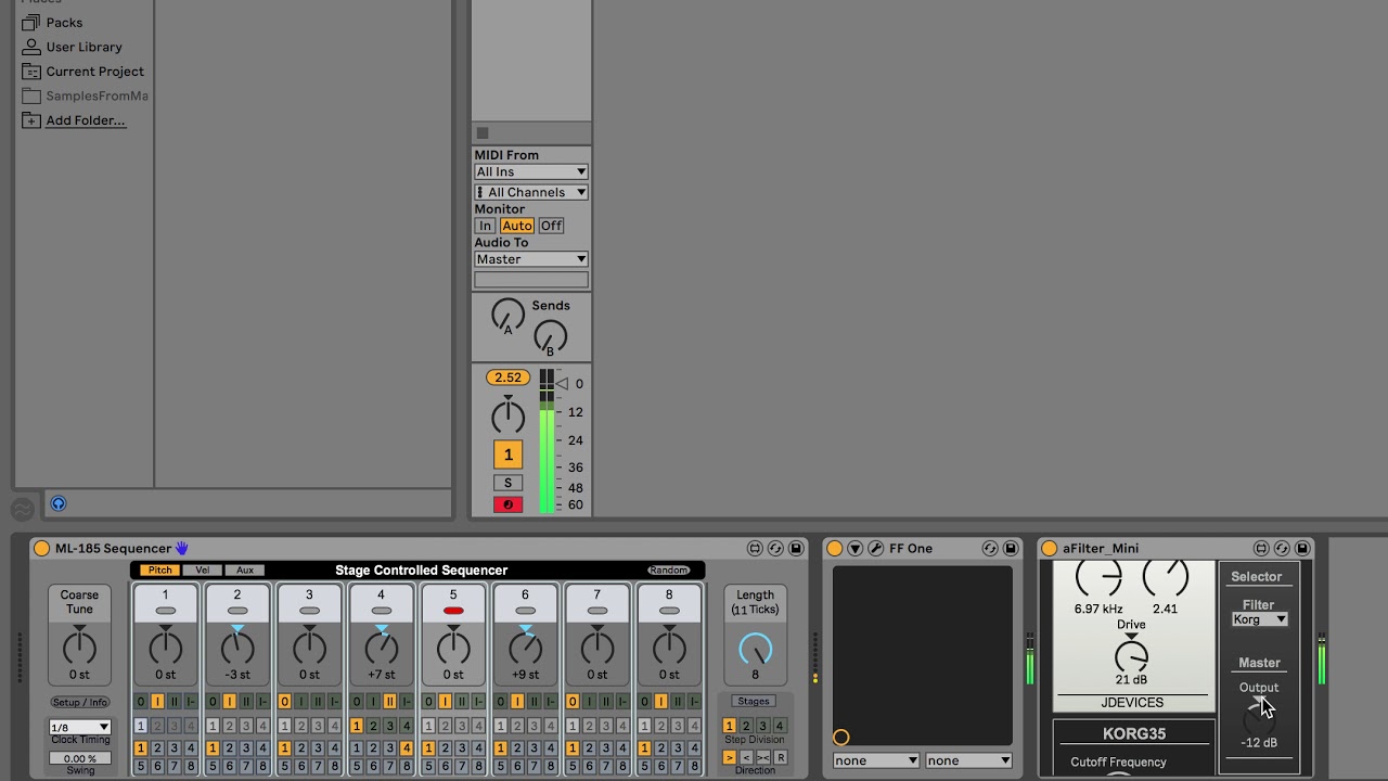 JDevices - aFilter Mini | Analog Modeled Filters for Ableton Live