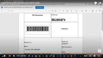tcpdf baar code not placed in html table