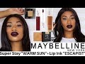 MAYBELLINE SUPER STAY FOUNDATION & SUPER STAY MATTE INK LIPSTICK & FIT ME LOOSE POWDER IN MED DEEP