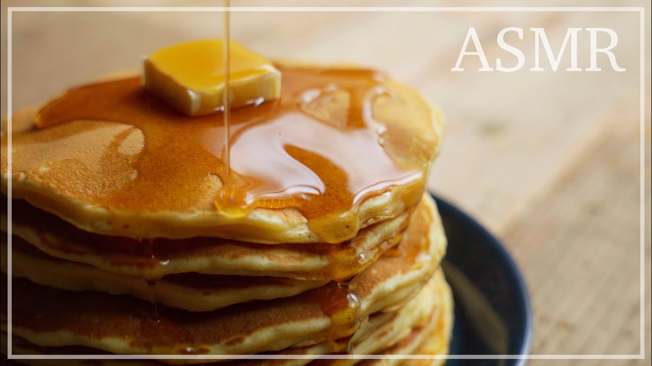 【ASMR】アメリカンパンケーキの作り方（レシピ）｜4K｜How to make American Pancakes  (recipe）｜バターミルクパンケーキ！