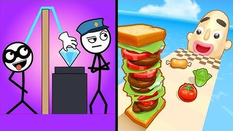 Sandwich Run3D Vs Thief Puzzle 3D🍅❤️🍎All Levels Game Mobile Walkthrough iOS, Android Gameplay Update