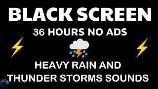 🔴 Heavy Rain and Thunder Sounds for Sleeping - Black Screen | Perfect Thunderstorm for Rest, Live screenshot 5