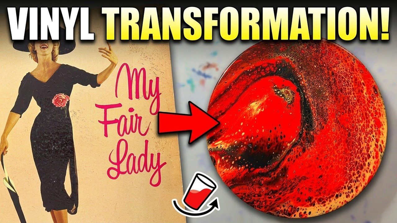 🎨 Acrylic Pour Art on Vinyl Record! 🎶| 1956 My Fair Lady