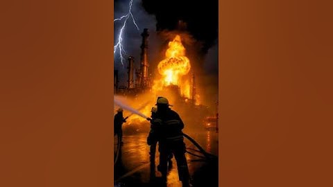 When Lightning Hits an Oil Plant... The Explosion Is Unreal 😳🔥😮#shorts #video #viral