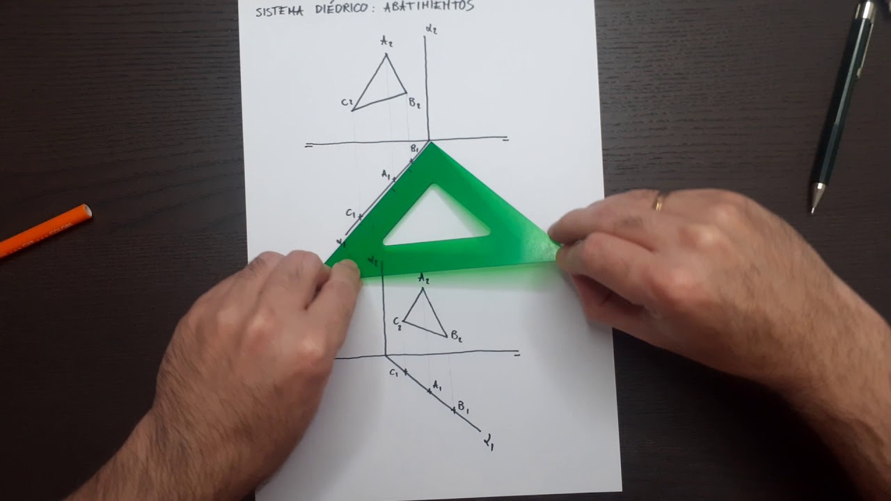 Teoría: Abatimiento de planos proyectantes (Sistema Diédrico)