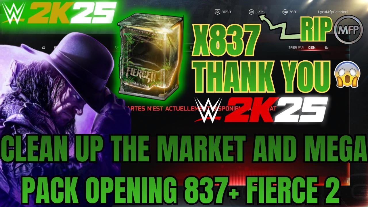 WWE 2K25 MY FACTION BUYING THE WHOLE CARD MARKET WITH 22+M OF MFP+MEGA PACK OPENING 837+ FIERCE 2
