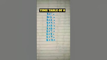 Time table of 8 #shorts #timetable #math #maths #education #learning #knowledge #viral #tricks