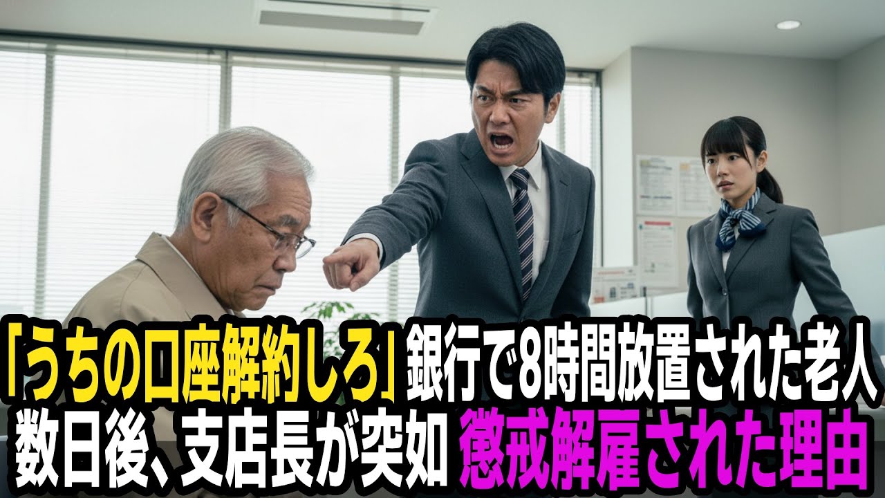 「うちの口座解約しろ」銀行で8時間放置された老人。数日後、支店長が突如懲戒解雇された理由