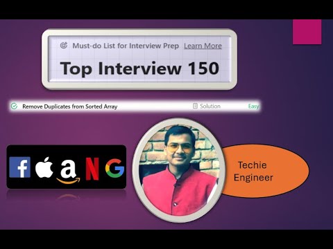 Remove Duplicates from Sorted Array !! Top Interview 150 series !! Easy Array #coding #interview