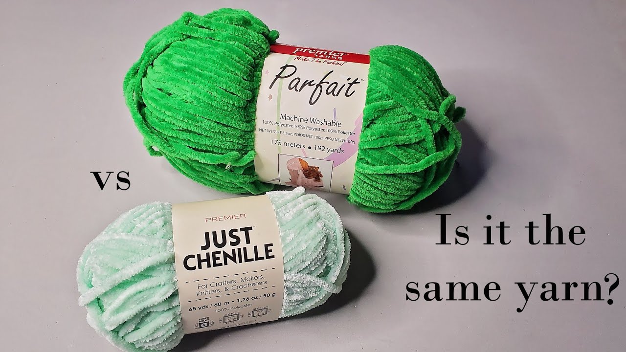 Comparing Chenille Yarn From Premier Yarns Parfait And Just Chenille Comparing Chenille Yarn From Premier Yarns Parfait And Just Chenille