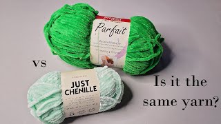 Comparing Chenille Yarn from Premier Yarns. Parfait, and Just Chenille from Dollar tree.