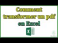 Comment transformer un pdf en excel