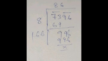 Square root of 7396 by long division in 5 seconds.