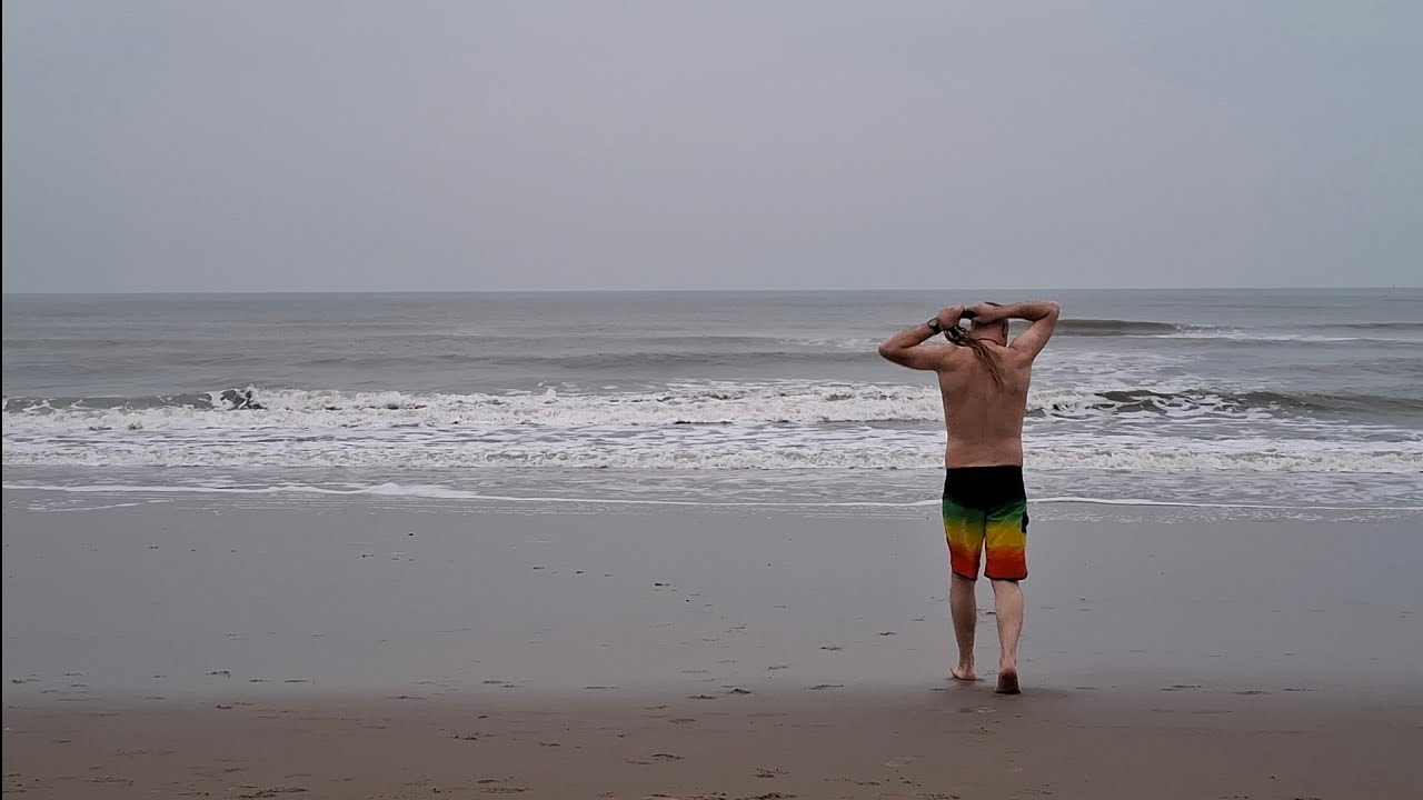 29.01.2026 North Sea. Den Haag. Strandslag 12. Temp 1°C. Water 4,5°C. Wind 3m/s⬅️. Morsowanie (ASMR)