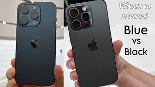 iPhone 15 Pro Blue vs Black Titanium Color Comparison!