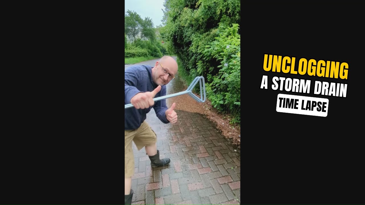 #045-2 - Time lapse - Unclogging a storm drain after rain in Germany ...