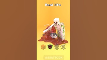 Heroic Iron Golem in Minecraft vs Real Life Satisfying 3D Cloth and Fluid Simulation