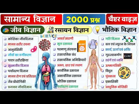 Science Top 2000 Questions in Hindi  | सामान्य विज्ञान |Biology |Physics |Chemistry |for All Exam