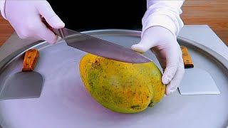 Mango ice cream rolls street food - ايس كريم رول مانجو