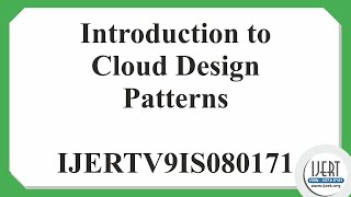 Introduction to Cloud Design Patterns