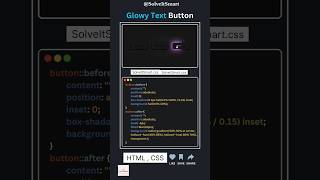 🔥 Glowy Text Button || Solve It Smart