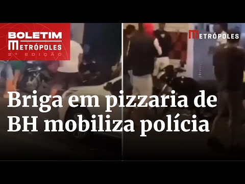 Vídeo: briga de torcedores mobiliza polícia em pizzaria de BH | Boletim Metrópoles 2º