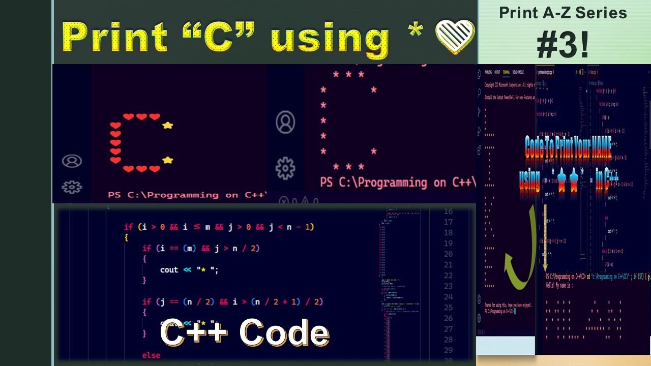 Print ️⭐ in C shape using C++! How to print C using * in C++ ! C++ code ...