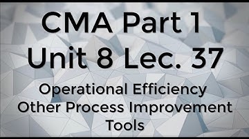 CMA Part 1 Unit 8 Lec  37 Other Process Improvement Tools