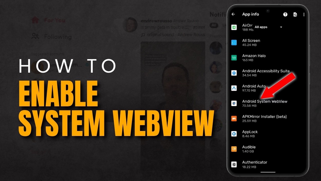 How to Enable Android System WebView - YouTube