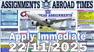 Ignment Abroad Times Today 22112025 Jobs Seekers For Foreign Countries