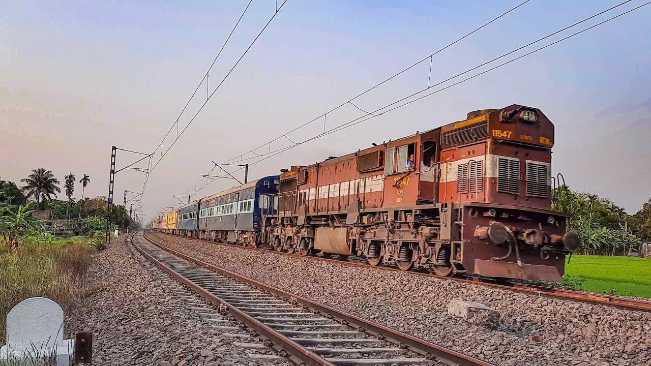 High speed CRS Trail Train Katwa to Gangatikuri Leading Alco & Wap-7 || indian Railway