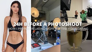 24HRS BEFORE A MODELING SHOOT- 10 step self care night routine, skincare, and debloating hacks!