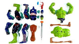 Assembling Marvel's Captain America,Hulk Smash Vs Siren Head Avengers Toys