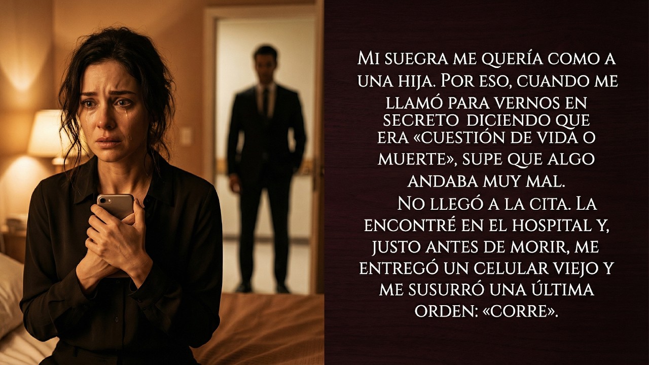 «Sálvate de mi hijo», susurró mi suegra. Vi su celular y el horror... ¡Él ya venía por mí!