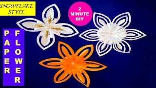 DIY PAPER FLOWER - Snowflake Style | Make in 2 Minutes |