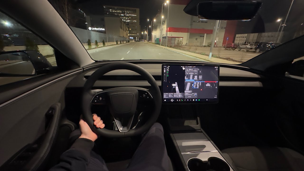 Tesla Model 3 STANDARD 2026 Night Test Drive - YouTube
